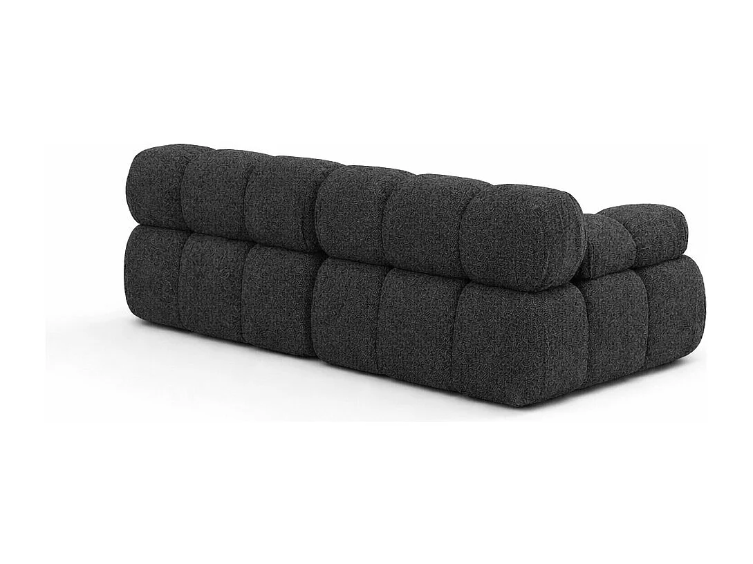 Couch, 2-Sitzer Sofa modular, Bouclé-Stoff Abriamo, Graphit, Selia