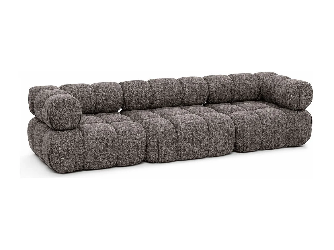 Sofa modułowa trzyosobowa, tkanina bukla Abriamo, Brązowy, Selia