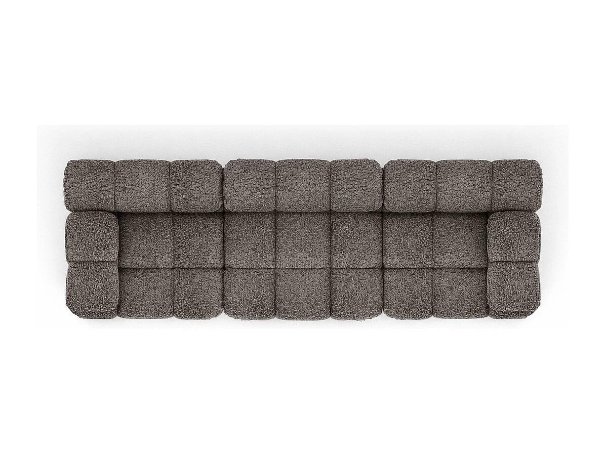 Sofa modułowa trzyosobowa, tkanina bukla Abriamo, Brązowy, Selia