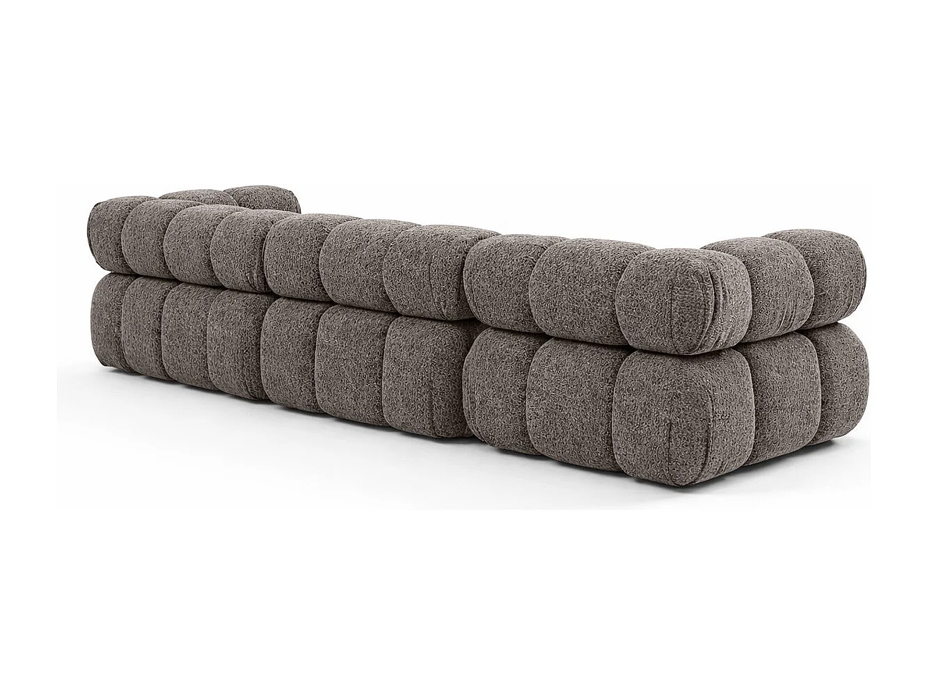 Sofa modułowa trzyosobowa, tkanina bukla Abriamo, Brązowy, Selia