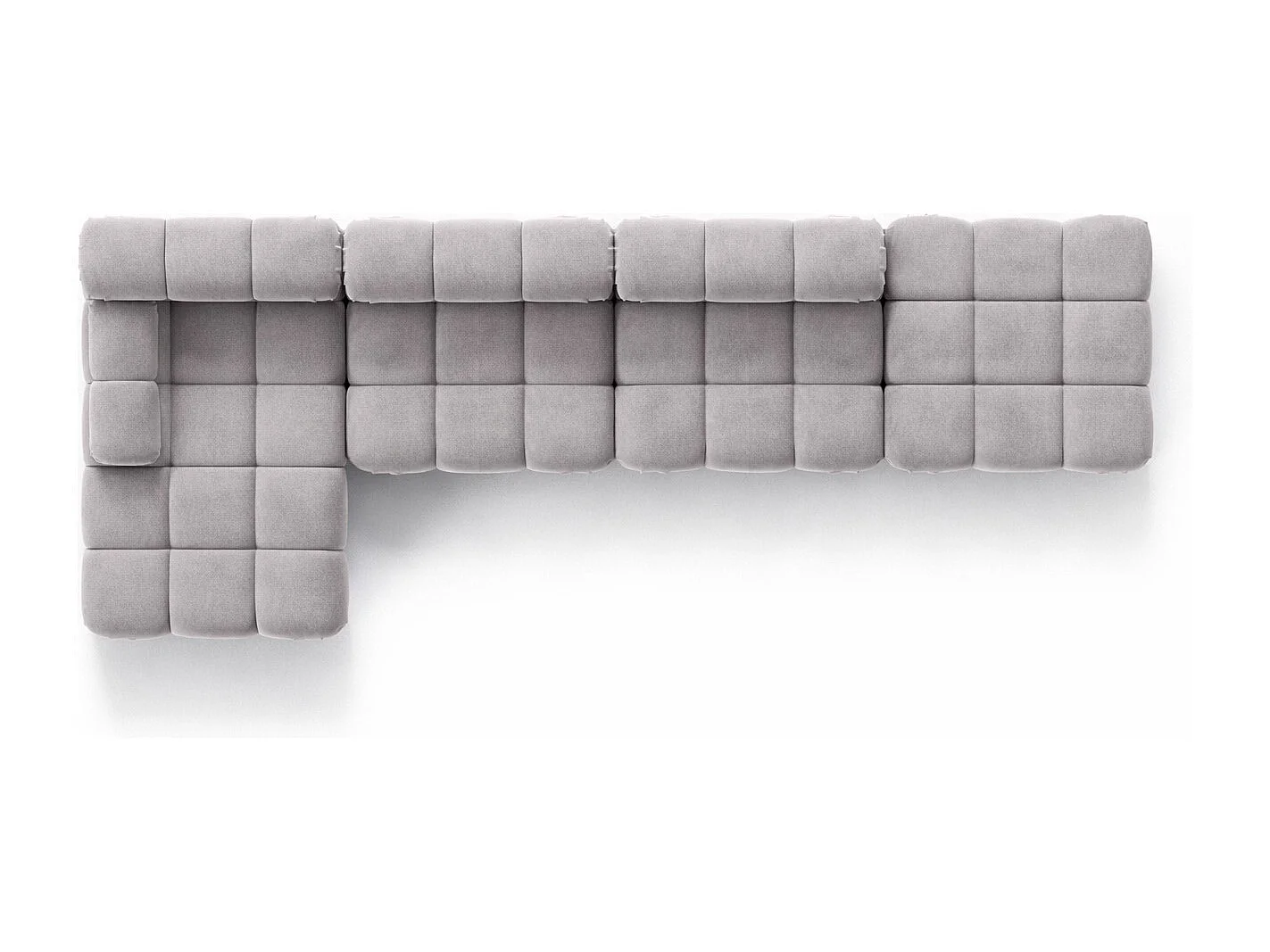 Divano angolare a L XL, tessuto velluto Salvador, Grigio, Sinistra, Selia L XL