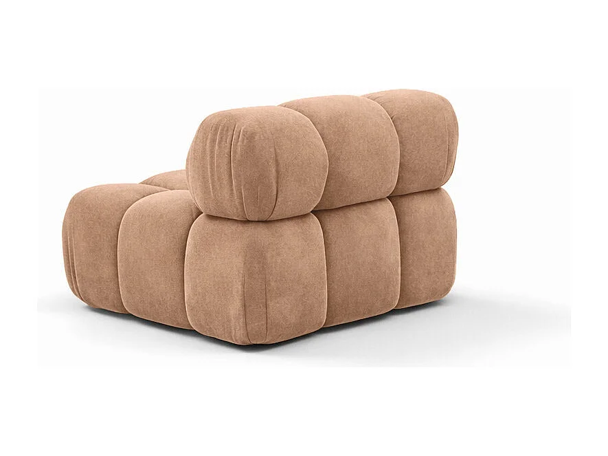 Modulo centrale autoportante moderno per sistema modulare, tessuto Salvador, Beige scuro, Selia