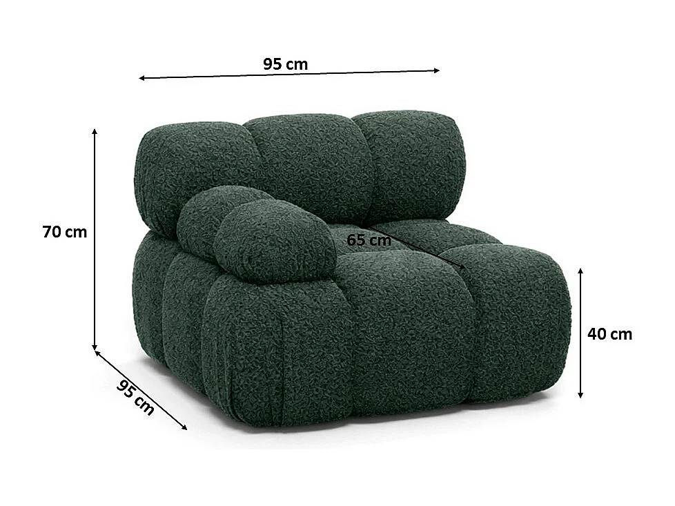 Module zijkant voor een modulair systeem, stof Abriamo, Donkergroen, Links, Selia