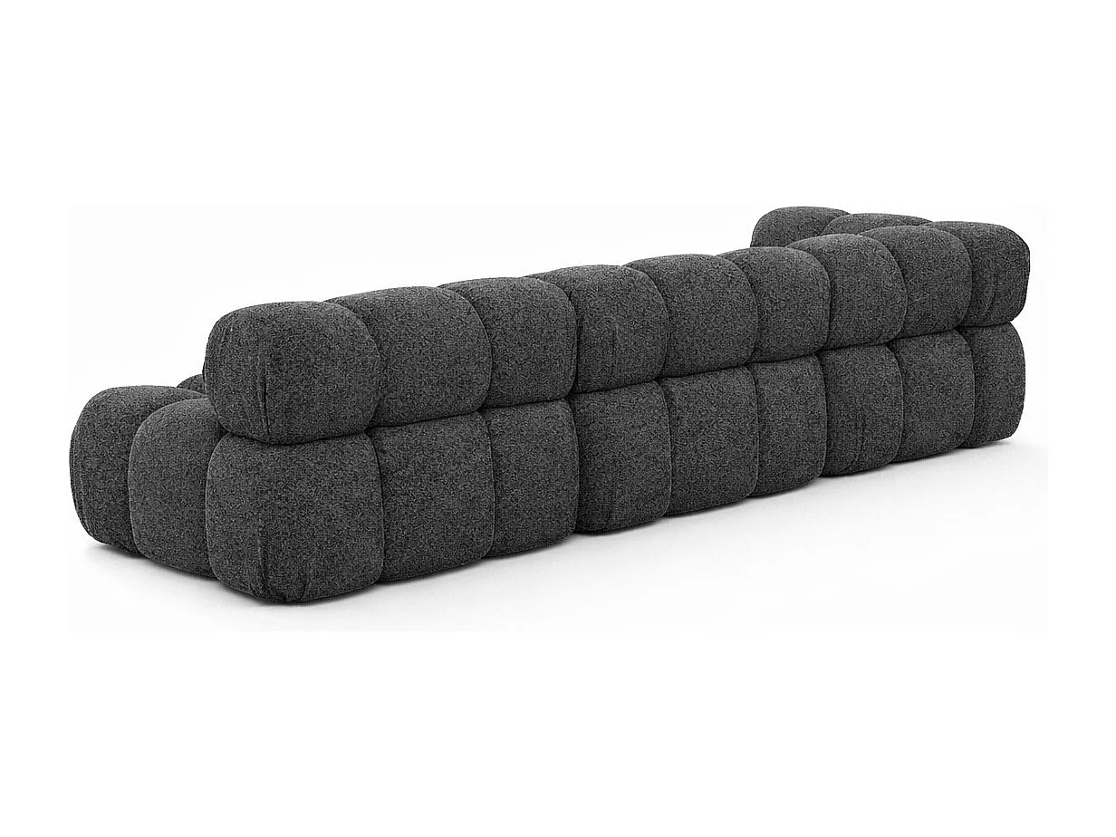 Ecksofa Modulare L-Form, Bouclé-Stoff Abriamo, Graphit, Rechts, Selia