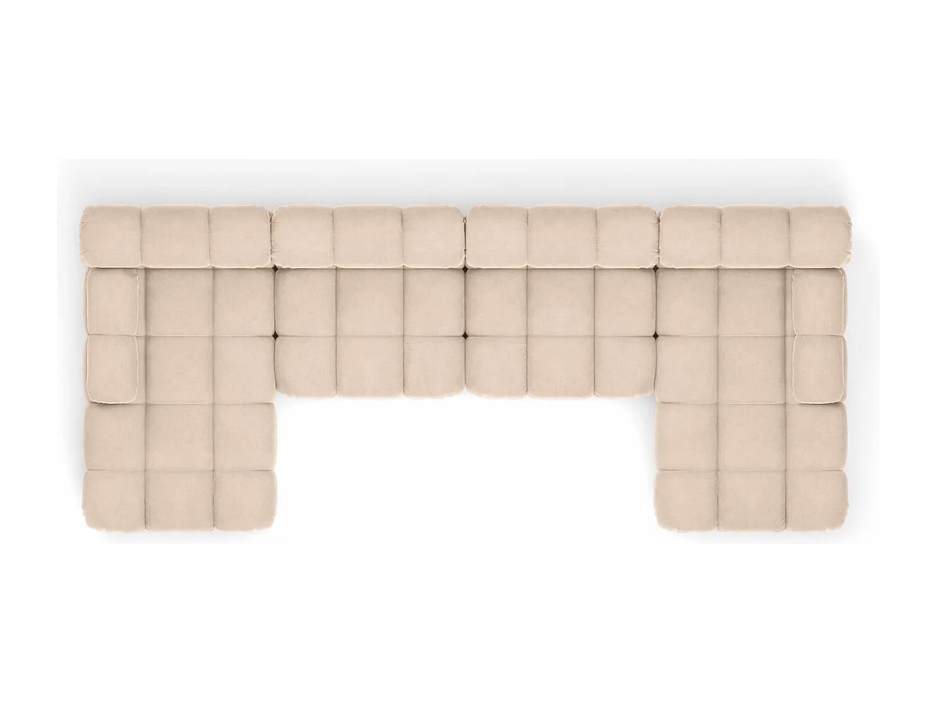 Narożnik modułowy w kształcie U XL, tkanina welur Salvador, Beżowy, Selia U XL