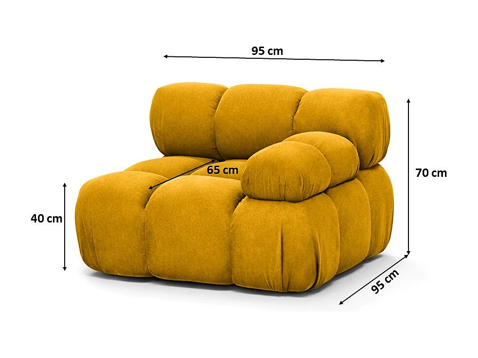 Module zijkant voor een modulair systeem, stof Salvador, Geel, Rechts, Selia