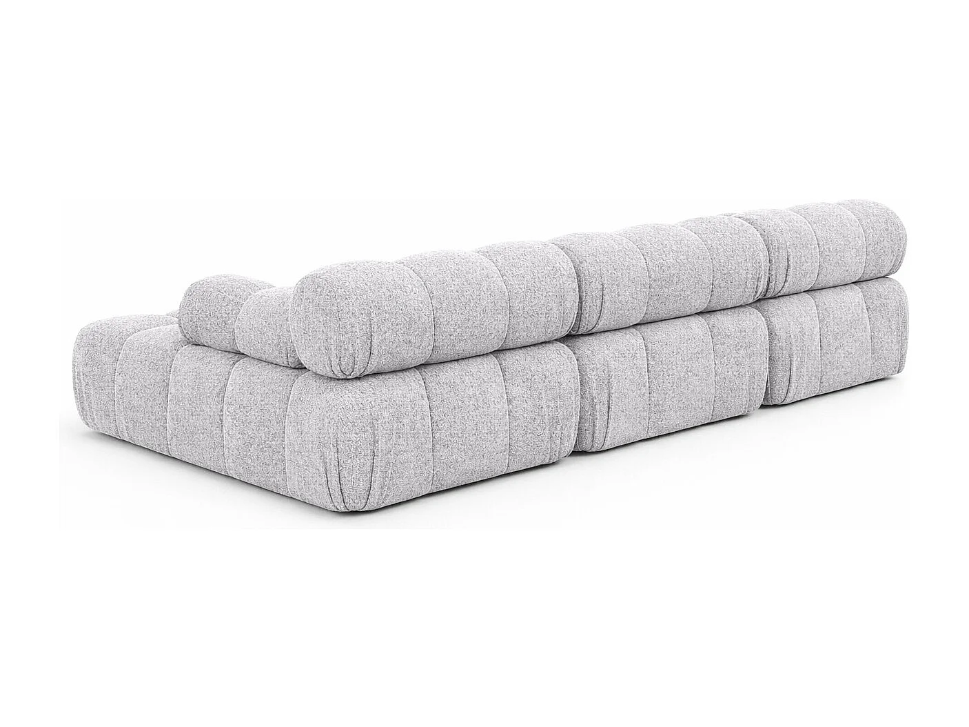 Ecksofa U-Form, Stoff Bouclé Abriamo, Hellgrau, Selia U