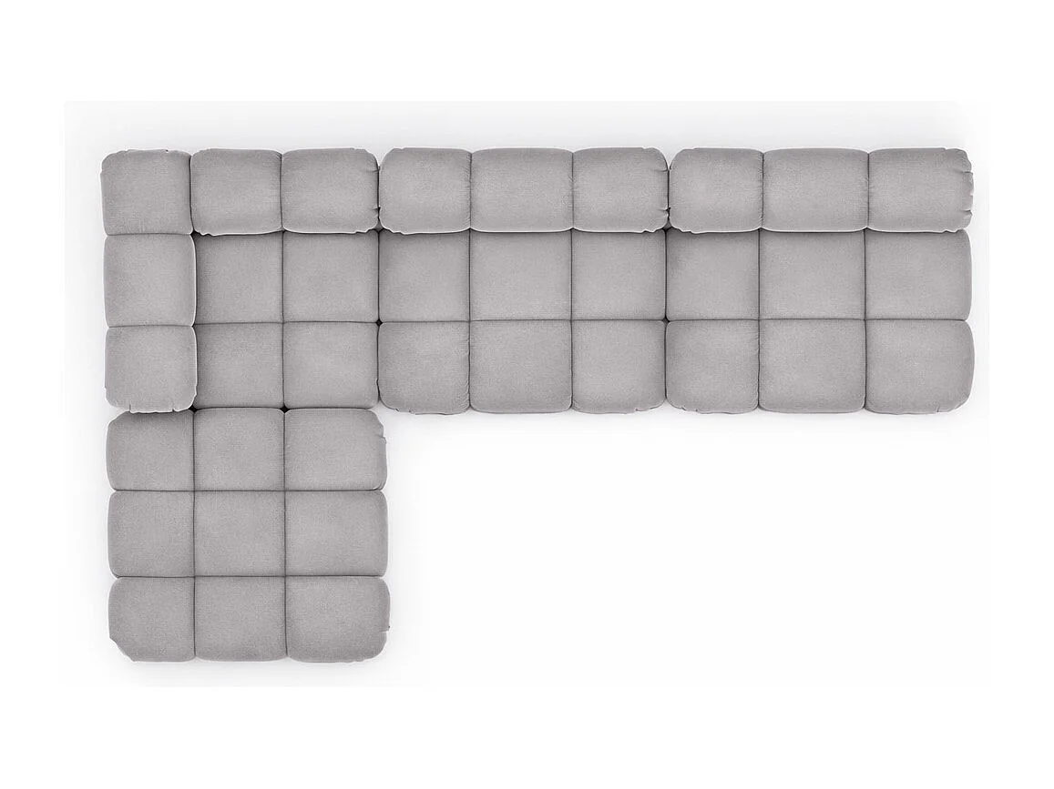 Ecksofa Modulare L-Form, Veloursstoff Salvador, Grau, Links, Selia
