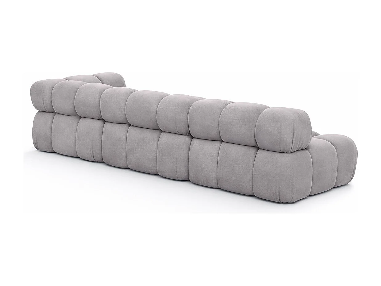 Ecksofa Modulare L-Form, Veloursstoff Salvador, Grau, Links, Selia