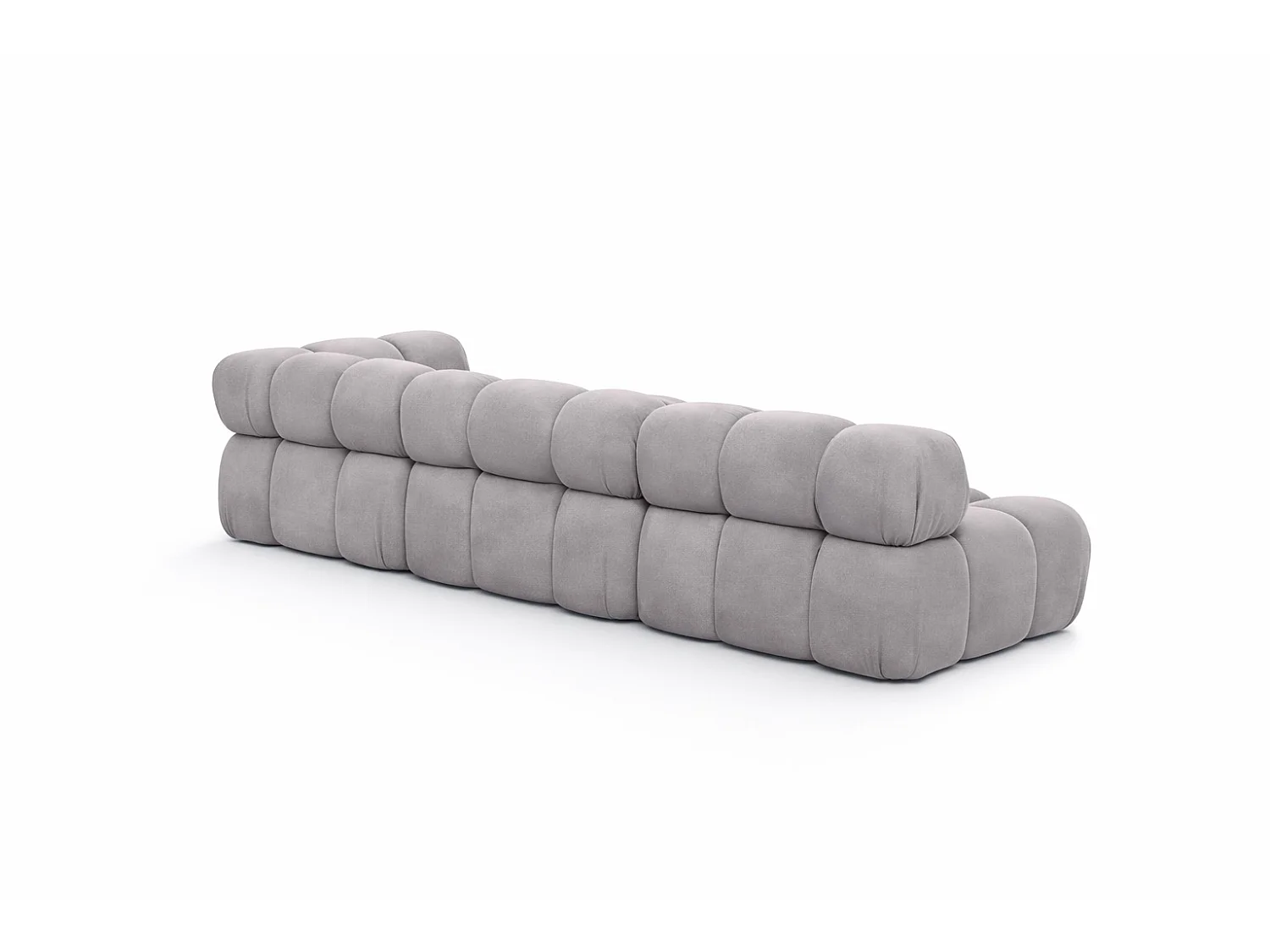 Canapé d’angle modulaire en L, tissu velours Salvador, Gris, Gauche, Selia