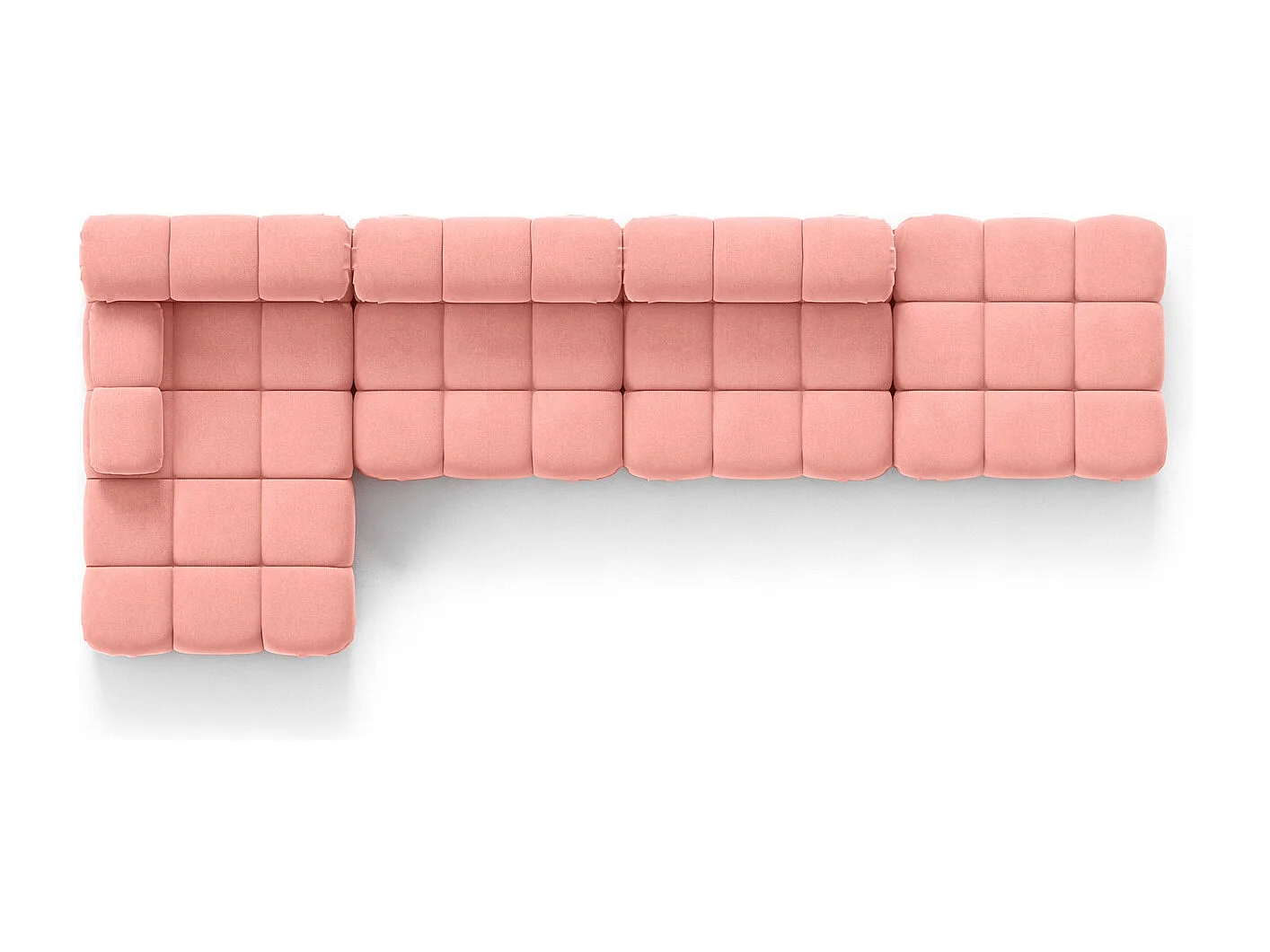 Divano angolare a L XL, tessuto velluto Salvador, Rosa, Sinistra, Selia L XL