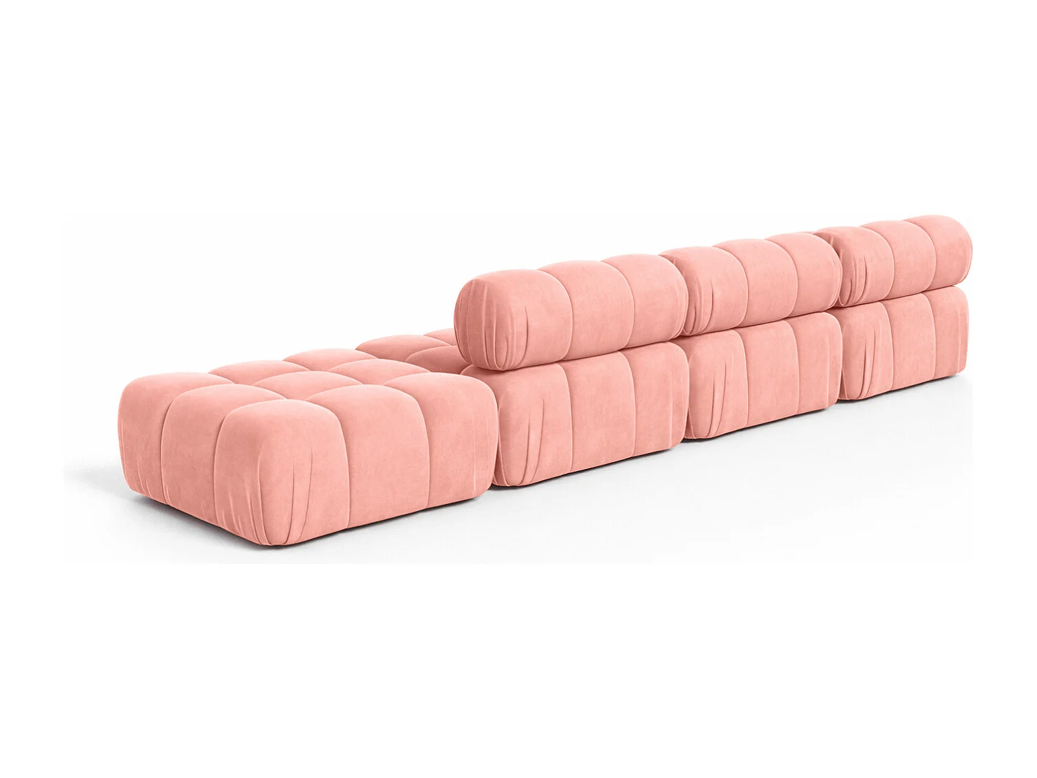 Divano angolare a L XL, tessuto velluto Salvador, Rosa, Sinistra, Selia L XL