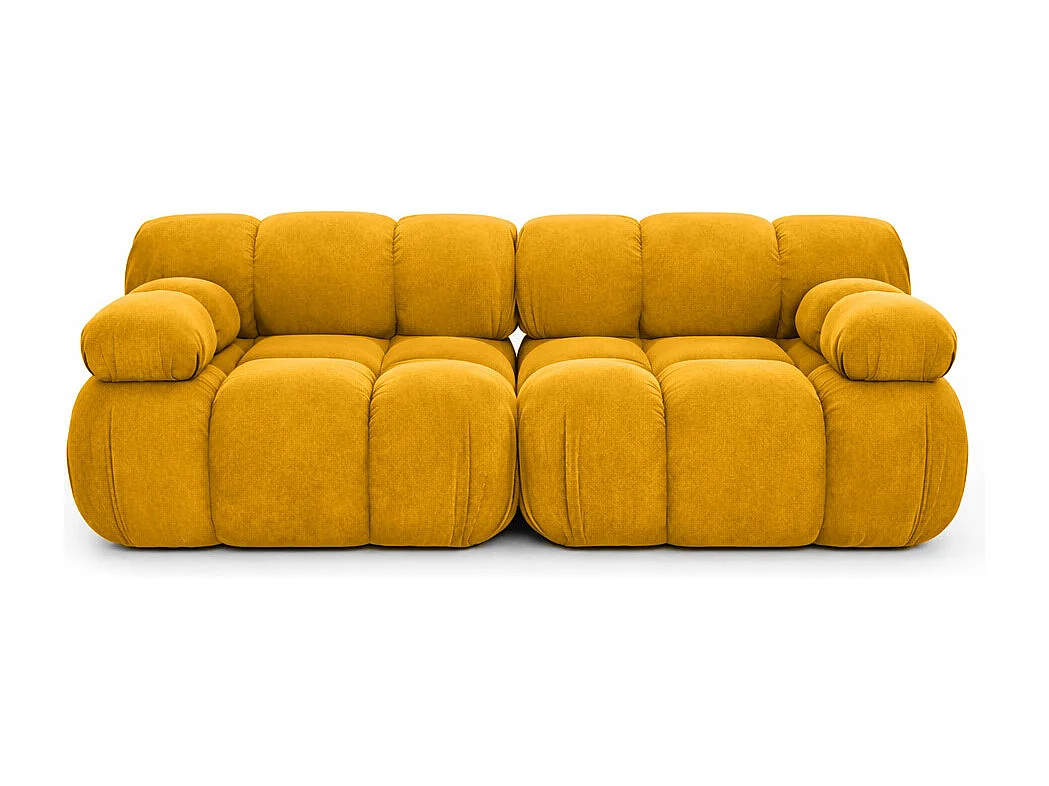 Bank, 2-zits modulair, veloursstof Salvador, geel, Selia