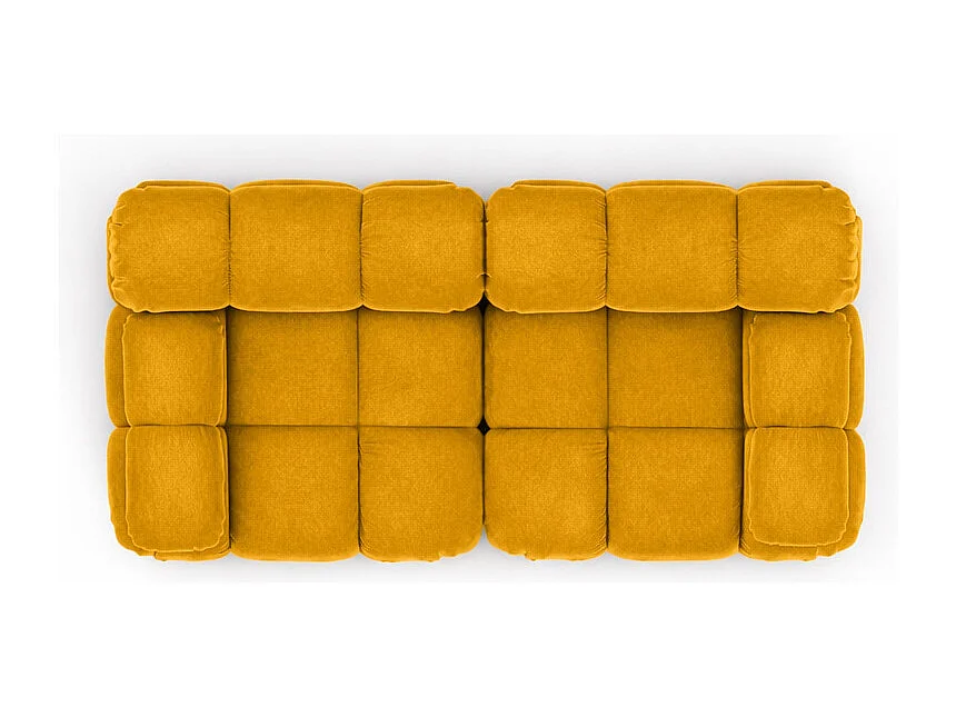 Bank, 2-zits modulair, veloursstof Salvador, geel, Selia