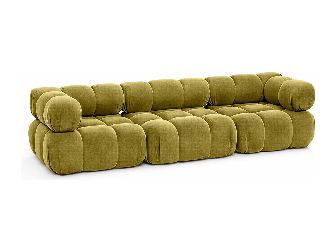 Bank, 3-zits modulair, veloursstof Salvador, olijf, Selia