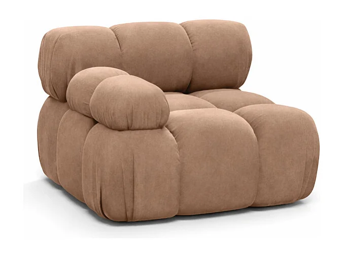 Modulo laterale per sistema modulare, tessuto Salvador, Beige scuro, Sinistra, Selia