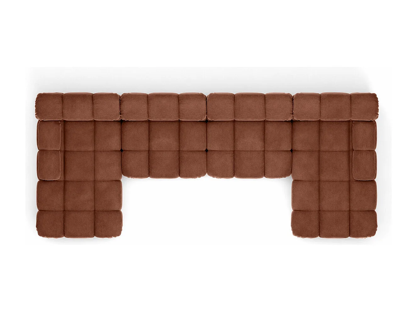 Narożnik modułowy w kształcie U XL, tkanina welur Salvador, Ciemnobrązowy, Selia U XL