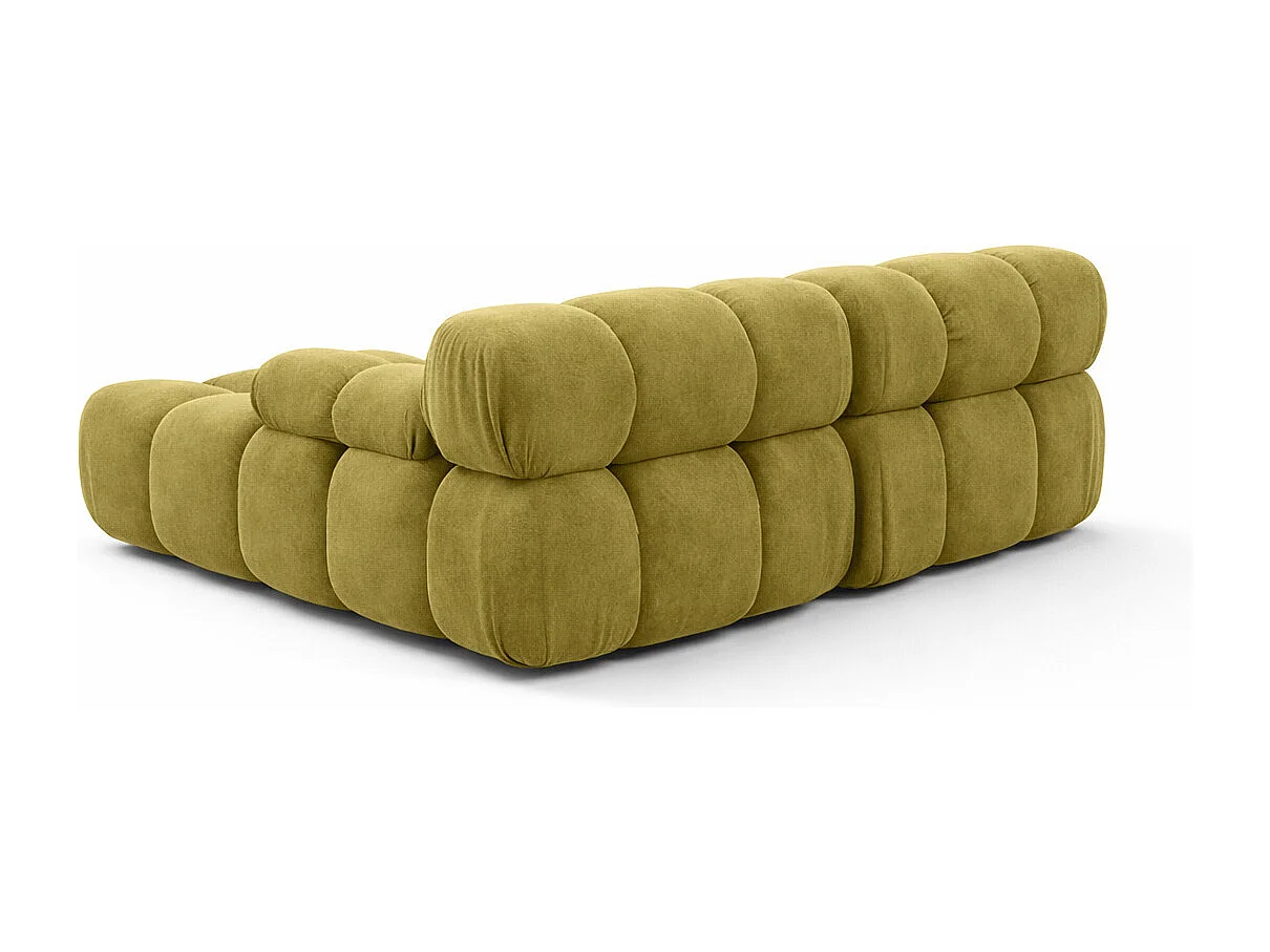Ecksofa L-form Mini modular, Veloursstoff Salvador, Olive, Links, Selia
