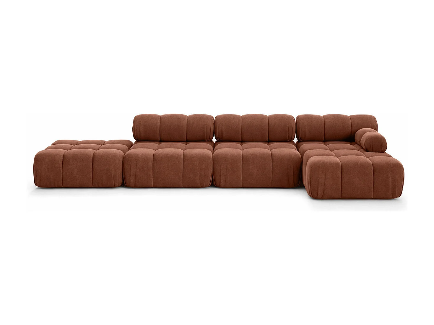 Divano angolare a L XL, tessuto velluto Salvador, Marrone scuro, Destra, Selia L XL