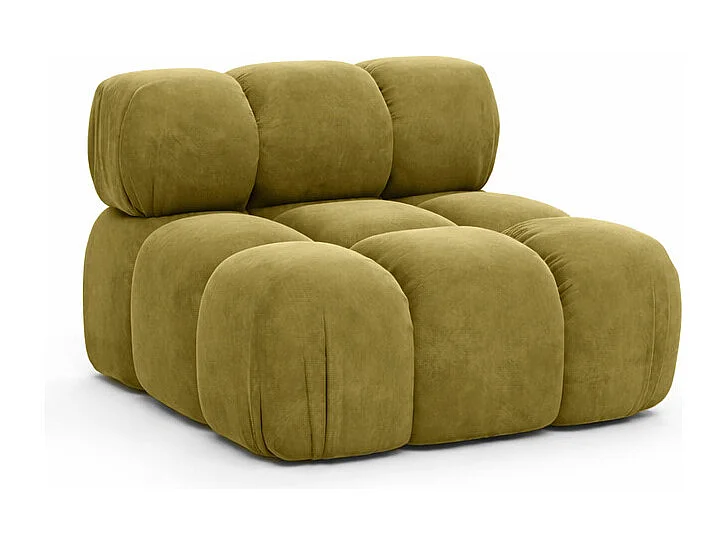 Modulo centrale autoportante moderno per sistema modulare, tessuto Salvador, Oliva, Selia