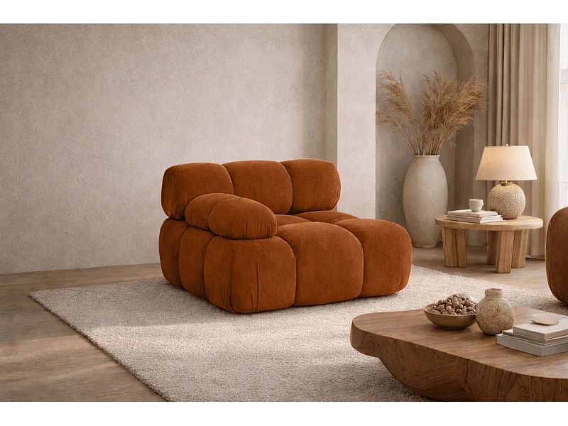 Modul seitlich für ein modulares System, Stoff Salvador, Braun, Links, Selia