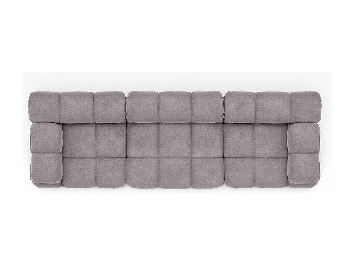 Bank, 3-zits modulair, veloursstof Salvador, grijs, Selia