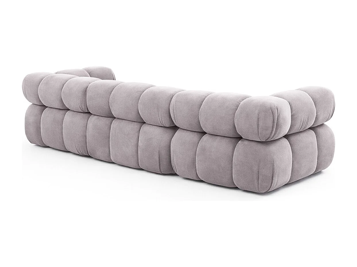 Bank, 3-zits modulair, veloursstof Salvador, grijs, Selia