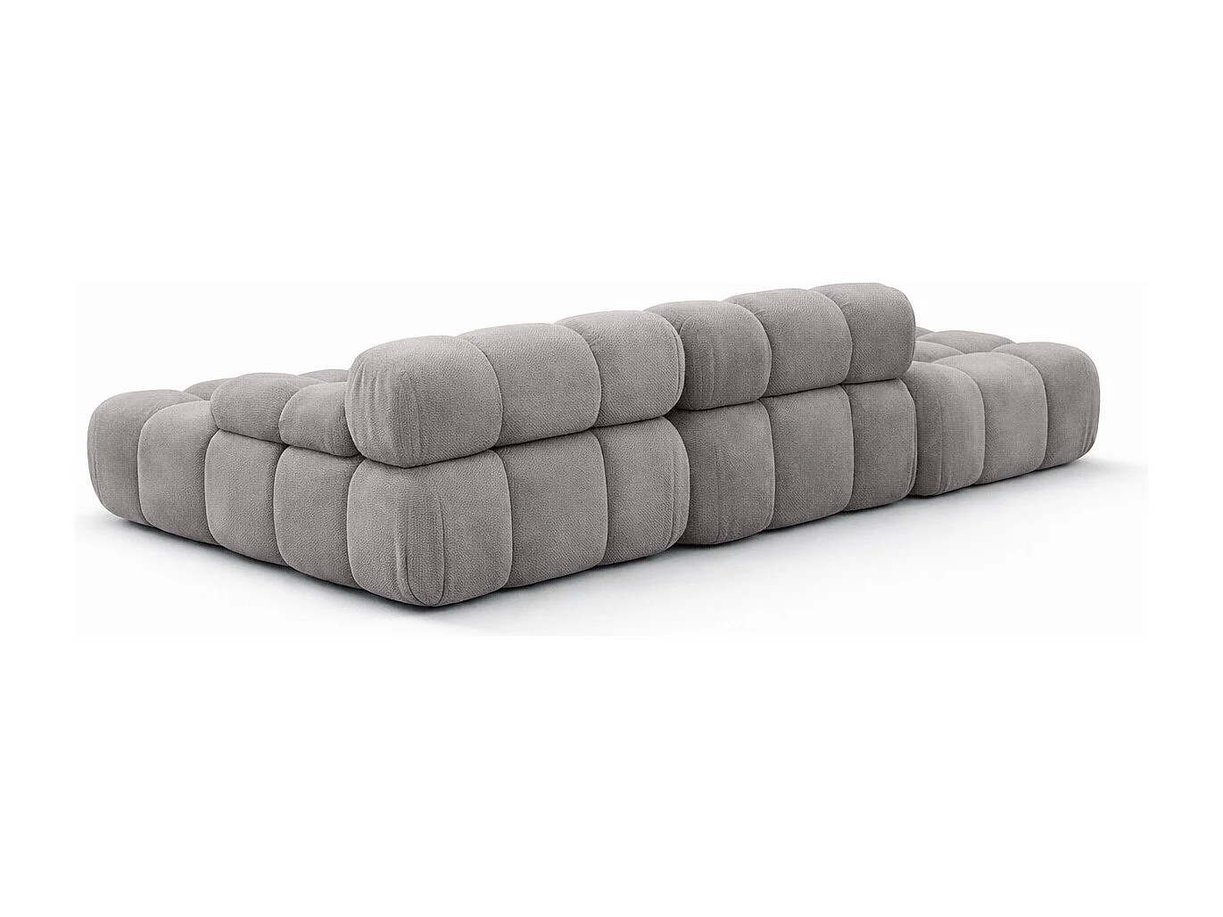 Ecksofa modular mit Hocker, Sofa L-Form, Veloursstoff Salvador, Grau, Links, Selia