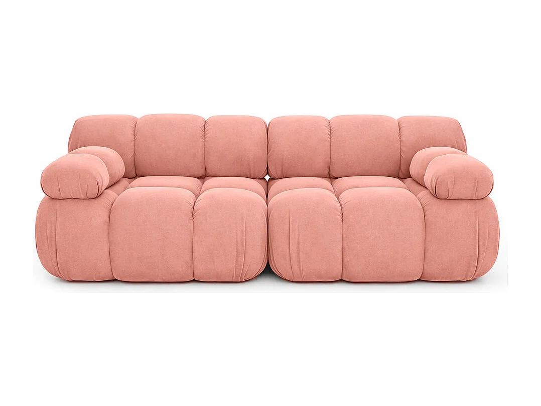 Bank, 2-zits modulair, veloursstof Salvador, roze, Selia