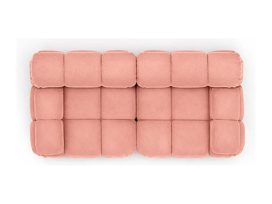 Bank, 2-zits modulair, veloursstof Salvador, roze, Selia