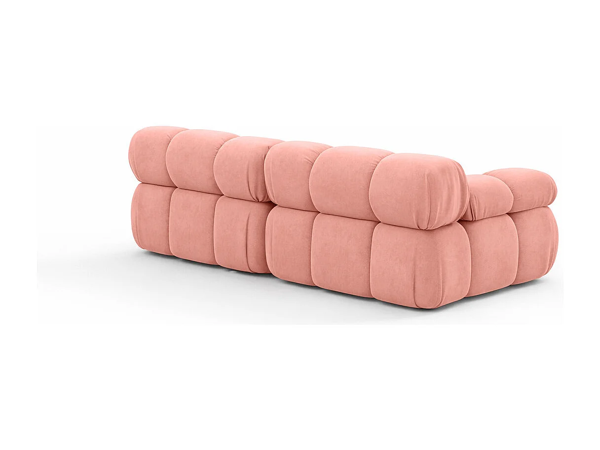 Bank, 2-zits modulair, veloursstof Salvador, roze, Selia