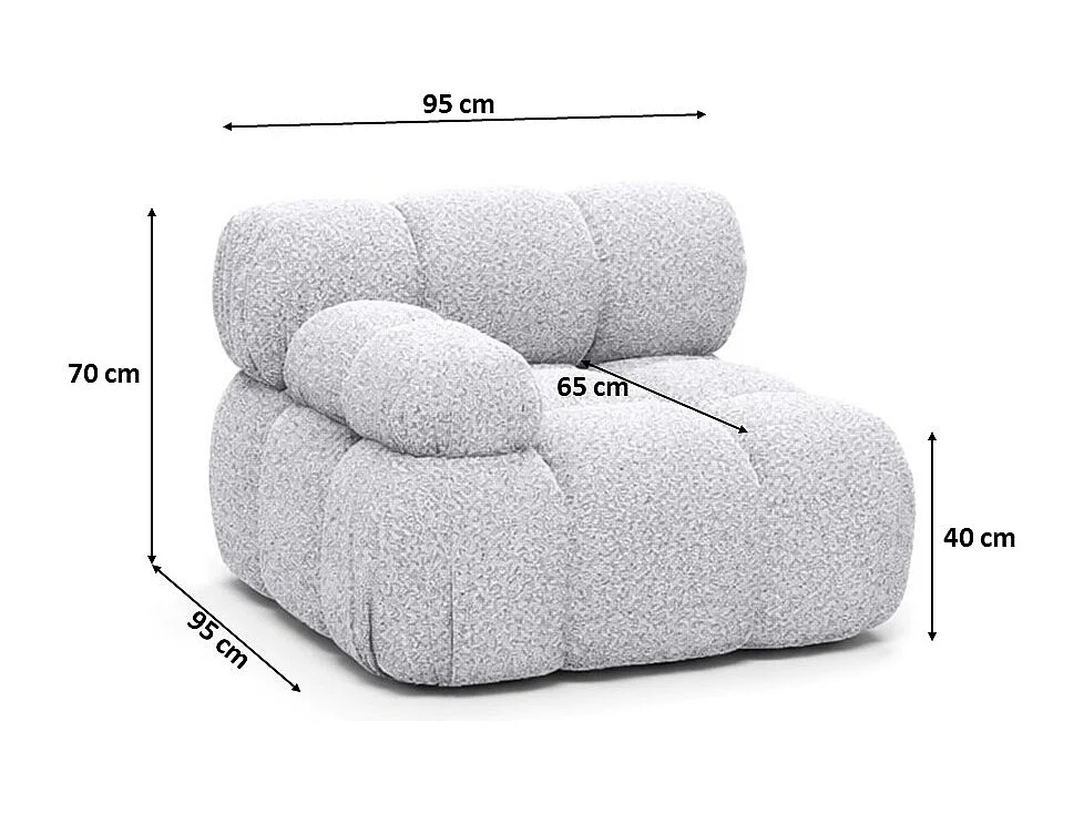 Module zijkant voor een modulair systeem, stof Abriamo, Lichtgrijs, Links, Selia