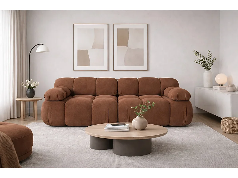 Bank, 2-zits modulair, veloursstof Salvador, donkerbruin, Selia