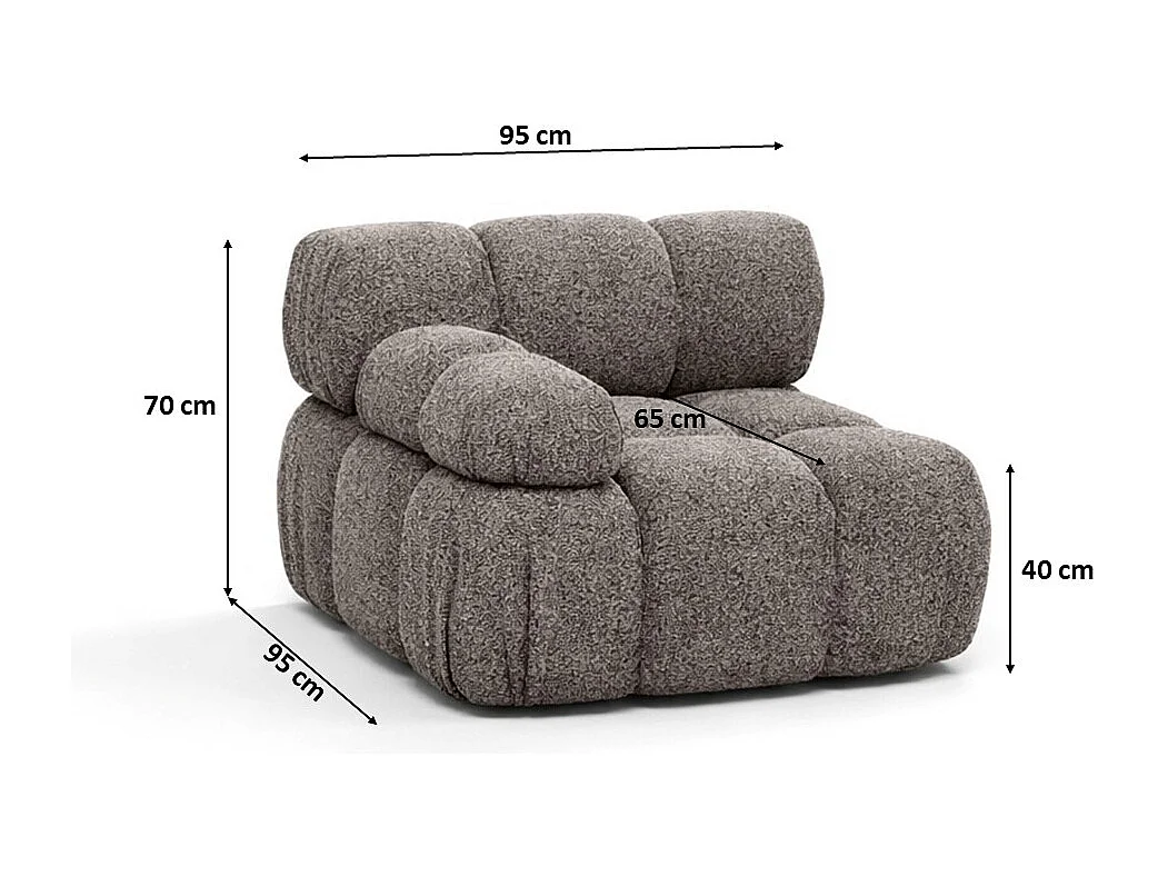 Module zijkant voor een modulair systeem, stof Abriamo, Bruin, Links, Selia