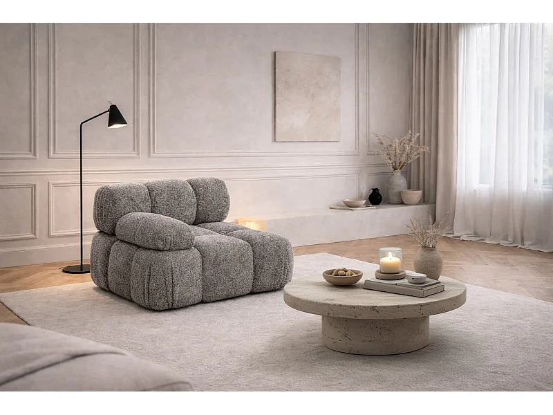 Modul seitlich für ein modulares System, Stoff Abriamo, Braun, Links, Selia