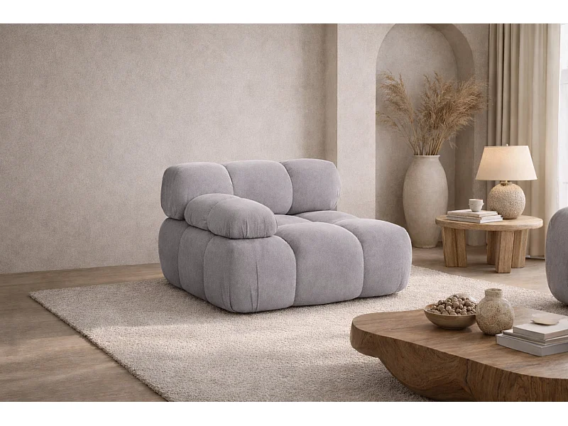 Modul seitlich für ein modulares System, Stoff Salvador, Grau, Links, Selia