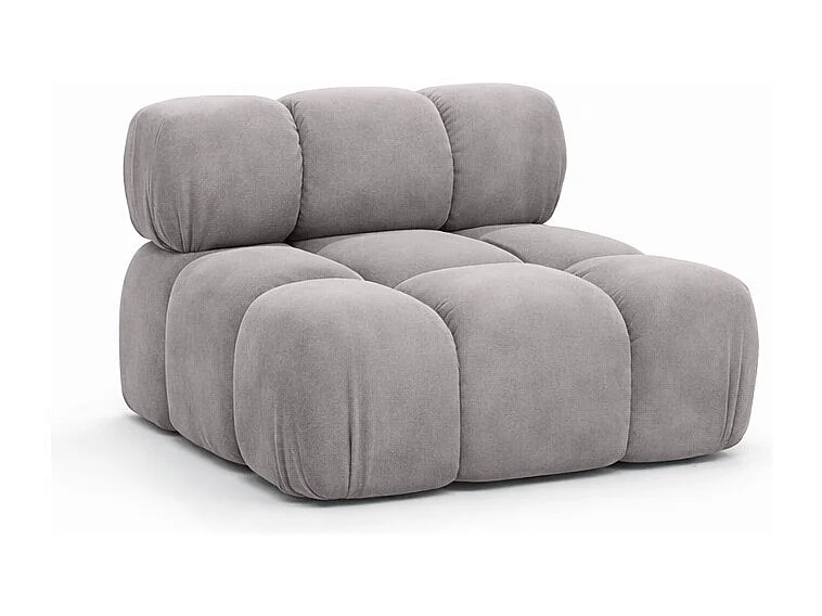 Modulo centrale autoportante moderno per sistema modulare, tessuto Salvador, Grigio, Selia