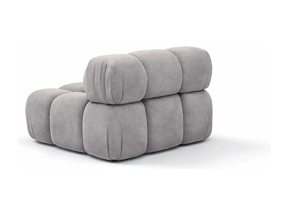 Modulo centrale autoportante moderno per sistema modulare, tessuto Salvador, Grigio, Selia