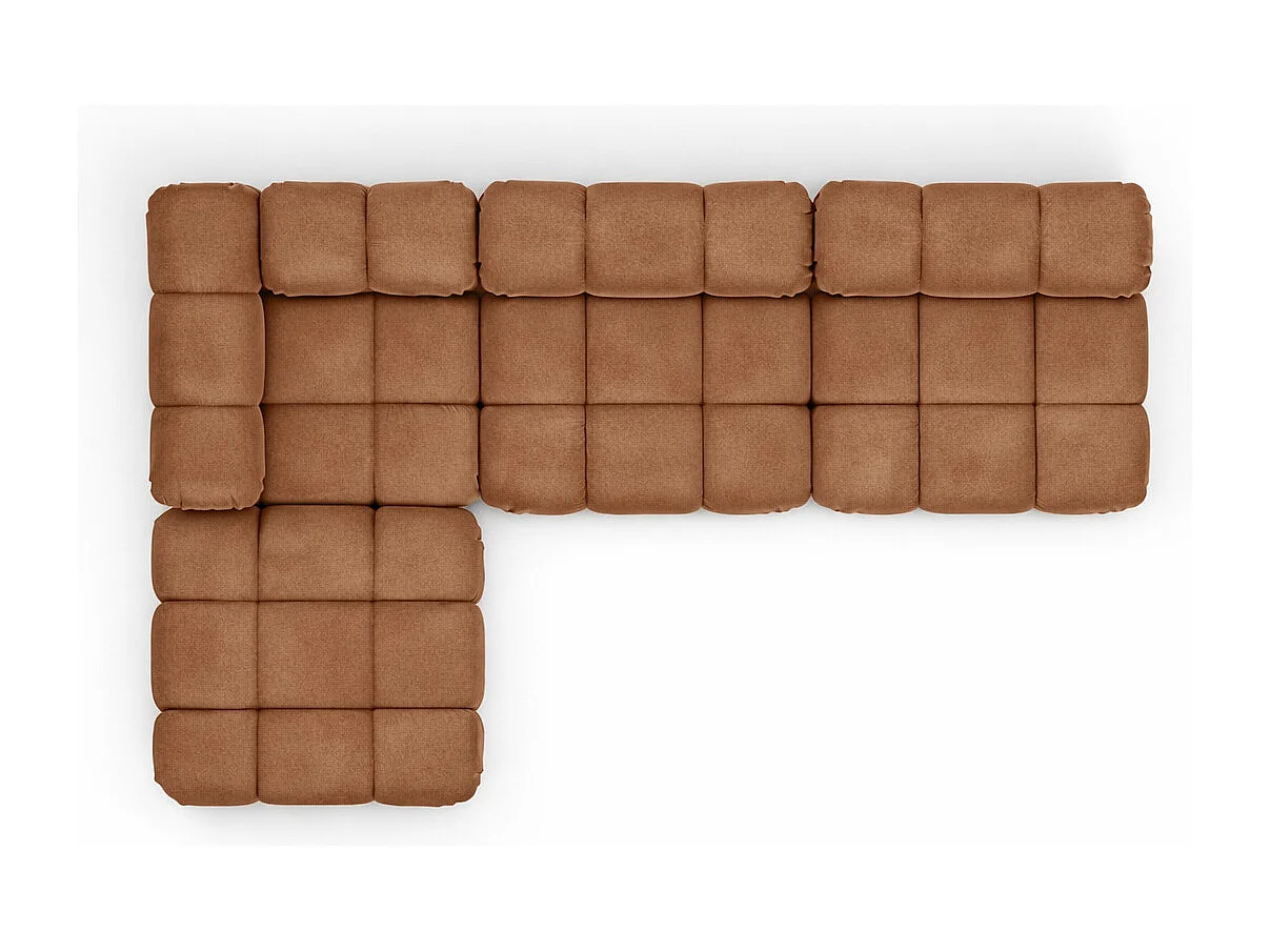 Ecksofa Modulare L-Form, Veloursstoff Salvador, Dunkelbeige, Links, Selia