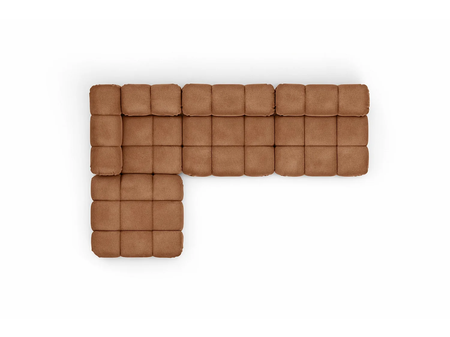 Canapé d’angle modulaire en L, tissu velours Salvador, Beige foncé, Gauche, Selia