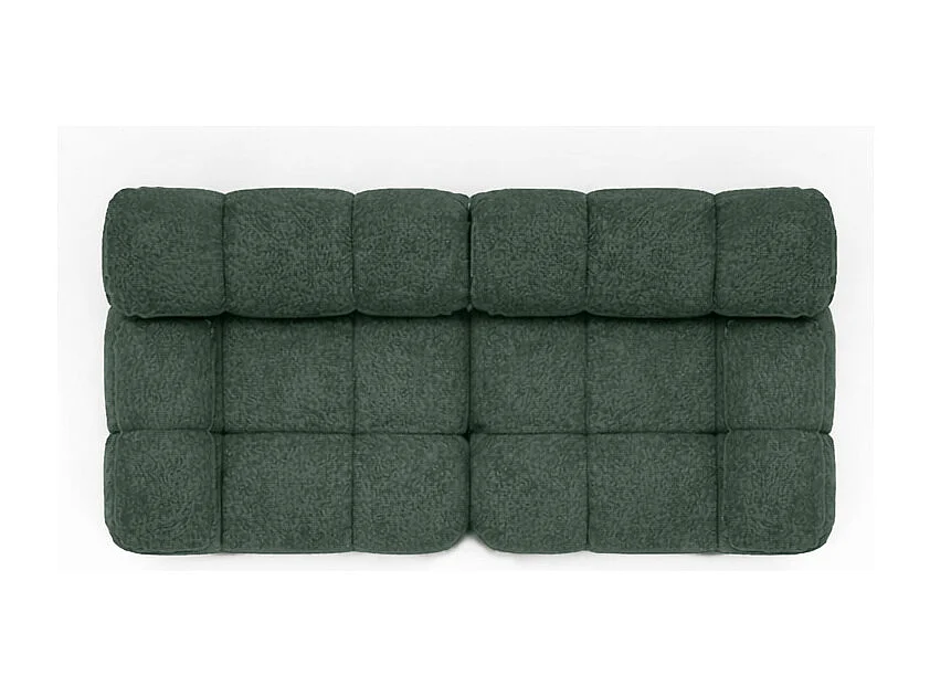 Couch, 2-Sitzer Sofa modular, Bouclé-Stoff Abriamo, Dunkelgrün, Selia