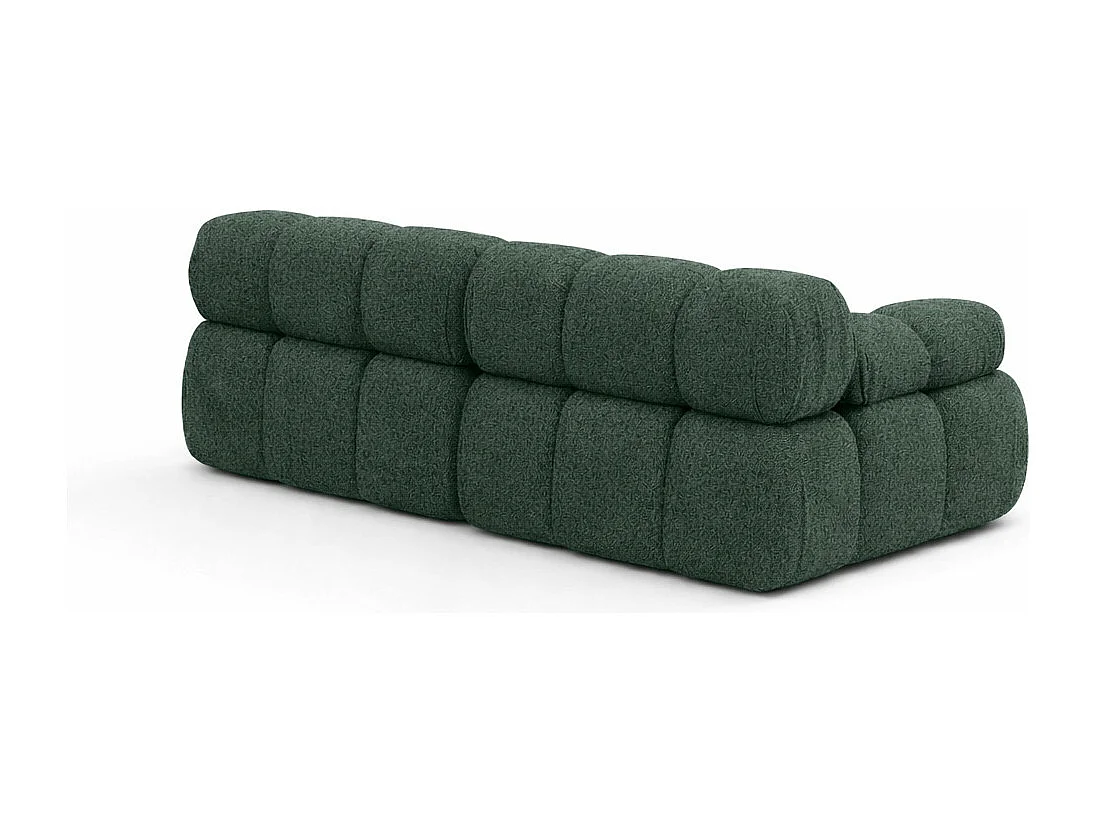 Couch, 2-Sitzer Sofa modular, Bouclé-Stoff Abriamo, Dunkelgrün, Selia