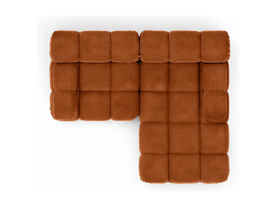 Modulaire hoekbank L mini, velours Salvador, Donkerbruin, Rechts, Selia