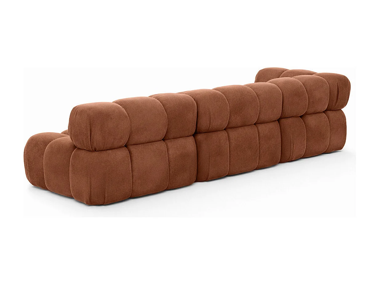 Ecksofa Modulare L-Form, Veloursstoff Salvador, Dunkelbraun, Rechts, Selia