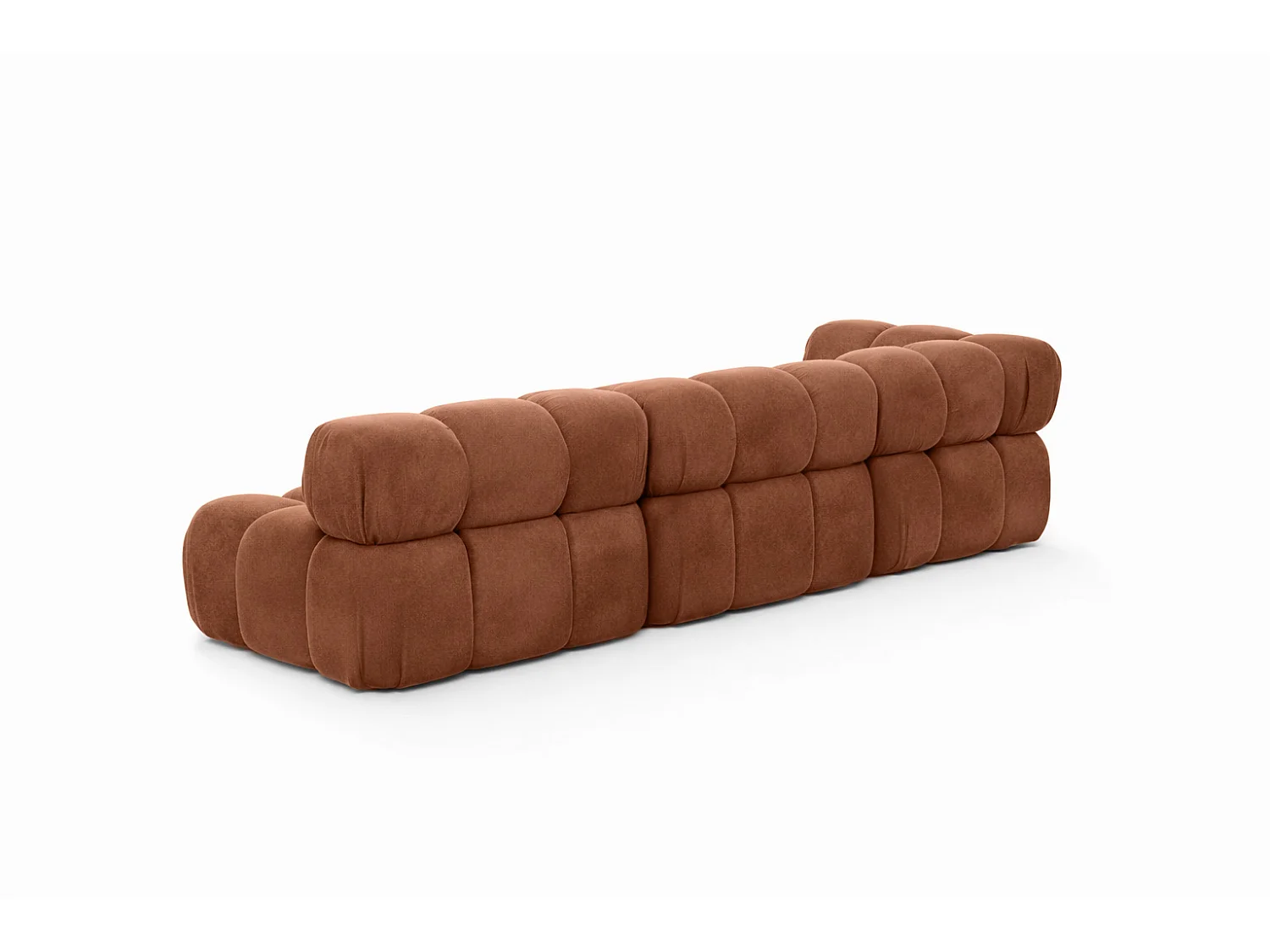 Canapé d’angle modulaire en L, tissu velours Salvador, Marron foncé, Droite, Selia