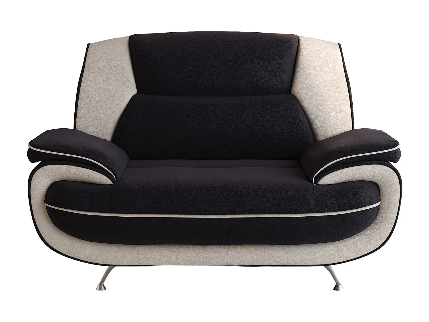 Nowoczesny fotel do salonu, tkanina Soft, czarno-biały, Palermo