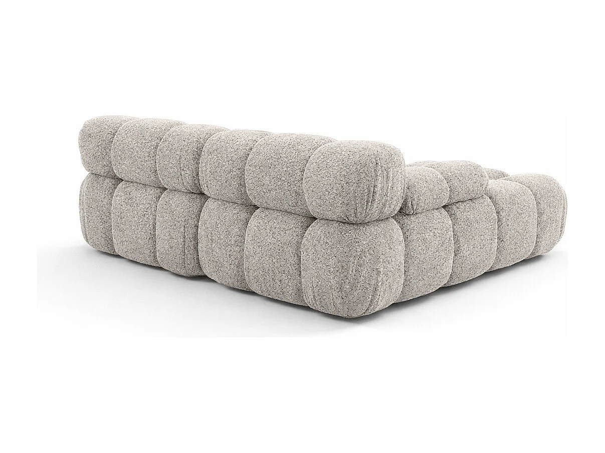 Ecksofa L-form Mini modular, Bouclé-Stoff Abriamo, Beige, Rechts, Selia