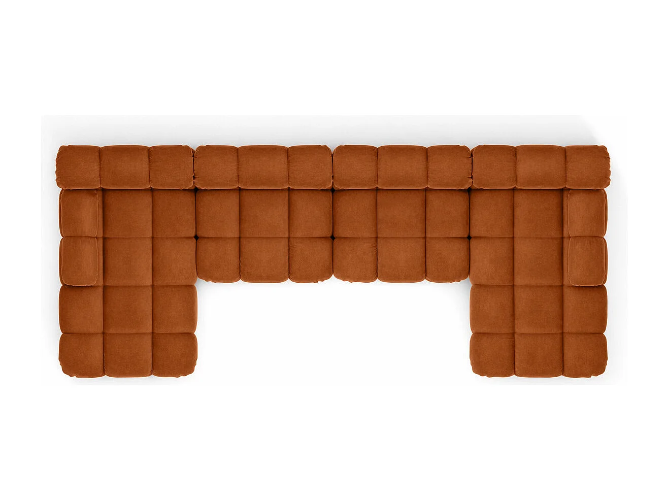 Narożnik modułowy w kształcie U XL, tkanina welur Salvador, Brązowy, Selia U XL