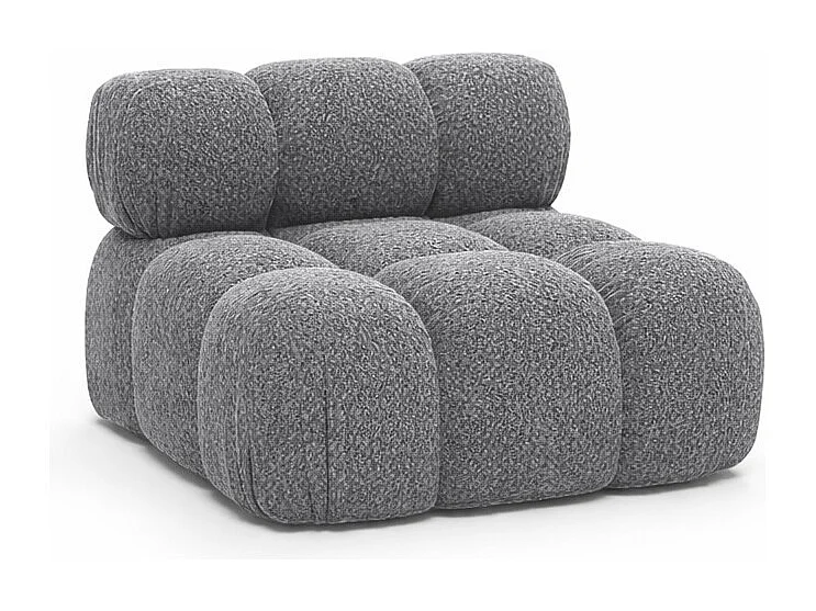 Module midden vrijstaand modern voor een modulair systeem, stof Abriamo, Donkergrijs, Selia