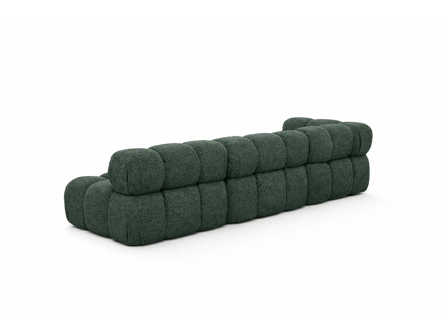Canapé d’angle modulaire en L, tissu bouclé Abriamo, Vert foncé, Droite, Selia